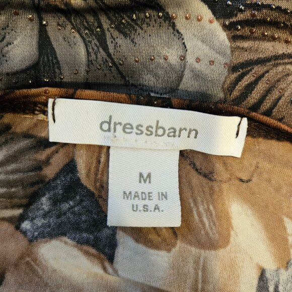 Dressbarn Womens M Floral Bell Sleeve Blouse multicolor Polyester dots Bohemian - Picture 12 of 12